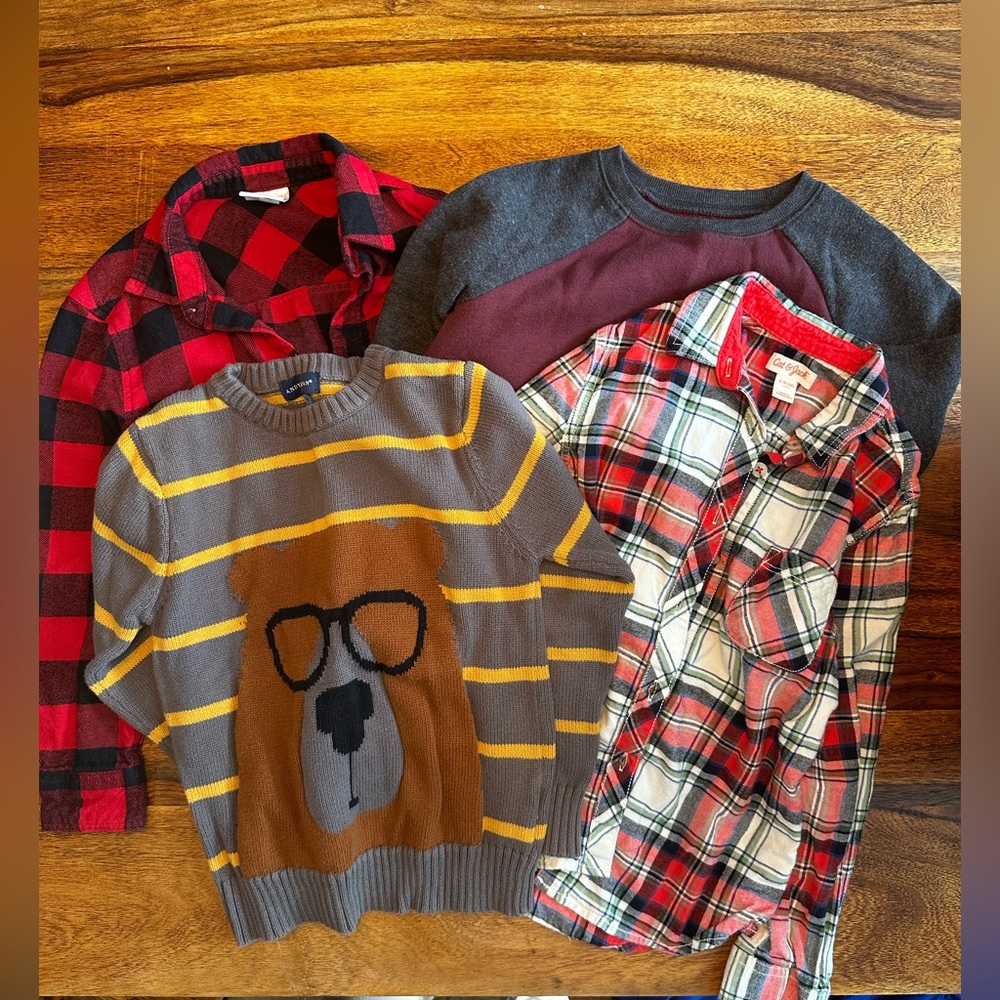 4 boys size 6 tops for winter bundle lot